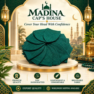 Premium Quality Islamic Prayer Hats <b>Men</b> Cotton Kufi Topi Taqiyah Hand Embroidery Adjustable Adults Ethnically Designed Mesh - Product Image 3