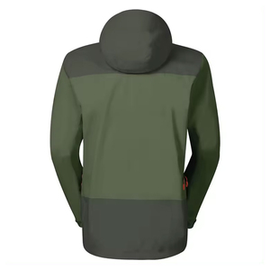 Custom Logo Men's Hooded Windproof <b>Jacket</b> Olive Green With <b>Red</b> Zipper Sporty Style Polyester Material Autumn Wear - Product Image 2