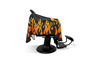 Capa de Barbero para Niños, Impermeable, de Poliéster, con Impresión de Logotipo Personalizado, Portátil, Cómoda, con Diseño de Fuego - Product Image 4