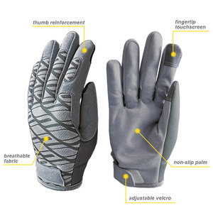 Textured Nylon Safety <b>Gloves</b> With Elastic Wristband Anti-Slip Full Texture General Purpose Gray Patterned Design - Product Image 2