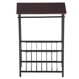 Multifunctional Dark Brown (37 X 20 X 55)cm Bathroom Table with Tissue Magazine Rack Interior <b>Side</b> Table Shelves - Product Image 3