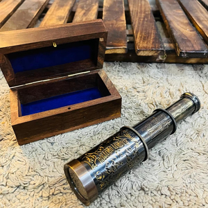 Telescopios Negros de Latón Antiguo con Caja de Madera de Estilo Antiguo, Telescopios Hechos a Mano en Venta por Exportadores - Product Image 1