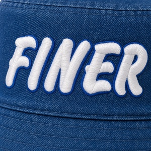 <b>Women</b> Dark Blue Denim <b>Bucket</b> <b>Hat</b> FINER Embroidery Logo Wide Brim Casual Vintage Fashion Outdoor Summer Sun Protection Headwear - Product Image 4