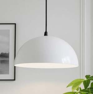 Luminaire suspendu blanc élégant de 10 pouces, luminaire suspendu moderne en forme de dôme pour salon, salle à manger et cuisine - Product Image 5