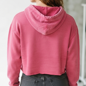 เสื้อฮู้ดดี้ผู้หญิงทรงหลวม ผ้าฝ้ายหนานุ่ม 100% สวมใส่สบาย เหมาะสำหรับฤดูหนาว สไตล์ลำลอง แบบครอป - Product Image 5