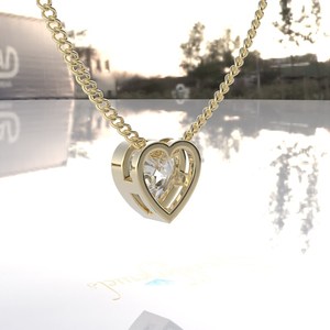 <b>Heart</b> Cut Moissanite Christian 14K Solid Gold Certified Luxury Pendant Necklace for Women - Product Image 6