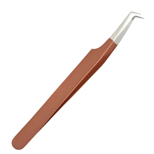 Pince à épiler de précision professionnelle pour extensions de cils, 45 degrés, pointe fine, en acier inoxydable, outils de salon de beauté, OEM - Product Image 6