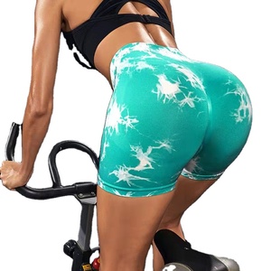 New Designer Women's High Waist Yoga Shorts Soft Compression Scrunch <b>Booty</b> Back Seamless Marble Plaid Pattern Bow Button - Product Image 1