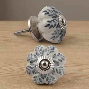 Modern Indian Beautiful <b>Ceramic</b> Melon Shape Eco-Friendly <b>Knobs</b> Pulls for <b>Drawers</b> Cabinets Wardrobes Dressers Bathrooms-CK 475 - Product Image 1