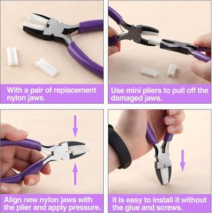 Pince à bec plat double en nylon de 5,5 pouces en acier inoxydable, outil de façonnage et de pliage de fil à mâchoires souples pour la fabrication de bijoux, la réparation et l'artisanat DIY - Product Image 5