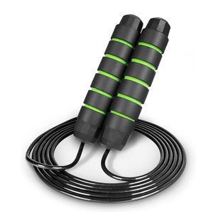 Adjustable Steel Wire Jump Rope <b>Ball</b> Bearing Foam Handle Tangle Free for Home Workout Neon Green Gym <b>Exercise</b> Jumping Rope - Product Image 1