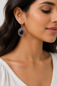 Pendientes Colgantes Clásicos de Plata Oxidada con Amatista, Regalo de Aniversario para Mujer, Venta al por Mayor, Proveedor ARTS - Product Image 5