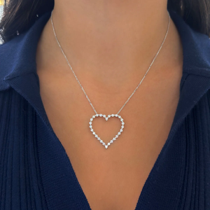 Collar con Corazón de Diamantes Flotantes de 1.00 CTW, Oro de 14K, Diamantes de Laboratorio, Joyería Romántica Minimalista - Product Image 2