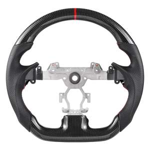 Volante in Fibra di Carbonio a Forma di D con Fondo Piatto e Impugnatura in Pelle per Infiniti G37 2007-2013, Texture Antiscivolo, Cuciture Precise - Product Image 1