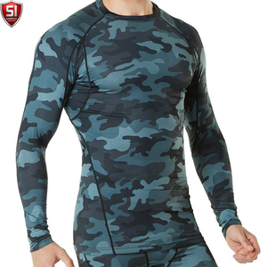 Unisex <b>Long</b> <b>Sleeve</b> Rash Guard <b>Compression</b> <b>Shirt</b> Printed Quick Dry Spandex/Polyester Sports Bodysuit Lightweight Activewear - Product Image 3