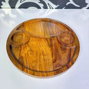 Plateau de service en bois massif écologique pour le thé, le café, les collations, la nourriture, pour la cuisine, l'hôtel, le petit-déjeuner, vente en gros - Product Image 1