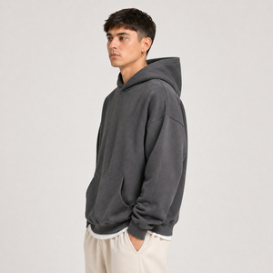 Nuevas Sudaderas con Capucha Personalizadas para Hombre, Corte Regular, Color Sólido, Invierno, Resistentes al Viento, con Bolsillo de Forro Polar, Impresión Digital - Product Image 4