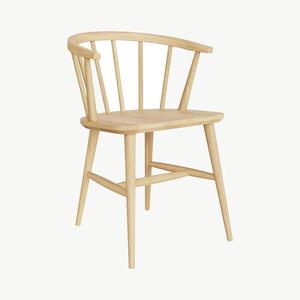 Fauteuil moderne en bois massif avec finition naturelle pour la salle à manger et la cuisine - Product Image 2