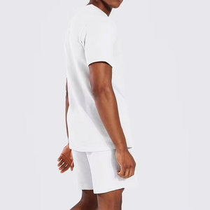 Ensemble de t-shirts à manches courtes pour hommes, bleu marine, col rond, coupe ample, décontracté, respirant, 100% coton jersey tricoté, imprimé à motifs - Product Image 1