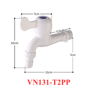 Robinet de machine à laver en gros, blanc, en plastique ABS, double filetage, pour buanderie, robinet mural VN131-T2PP KSN Vietnam - Product Image 2