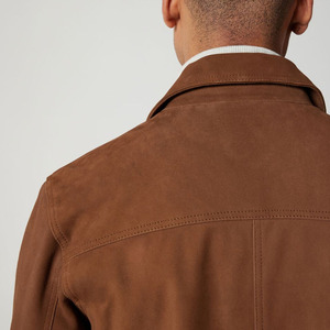 Classic Style Casual <b>Suede</b> <b>Leather</b> <b>Jacket</b> Stand Front Eco-Friendly Durable Comfortable Construction Suitable for Daily Use - Product Image 6