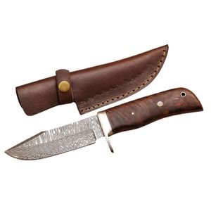 Couteau de camping EDC en acier Damas fait main sur mesure, manche en bois mosaïque, poinçon Damas, fabrication OEM - Product Image 6