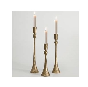 Refined <b>brass</b> candle <b>holder</b> designed for sophisticated decorative settings with artisan quality and enduring household beauty - Product Image 4
