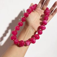 Bracelets Chic de Luxe en Lucite et Collier Perlé avec Motifs Ronds en Marbre pour le Quotidien