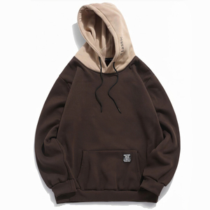 Sweats à capuche en molleton Street Wear unisexe, épais, vierges, personnalisables, patchwork, pour hommes, 100% coton mélangé, brodés - Product Image 4