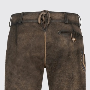 Pantalon court authentique en toile de style formel foncé avec design à motif genouillère, en cuir bavarois de la meilleure qualité pour hommes, vente en gros - Product Image 6