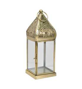 Porte-bougie en métal plaqué or, lanterne de luxe avec poignée, prix abordable, designs personnalisables, lanterne en métal, décoration de mariage - Product Image 4