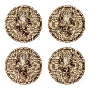 Stylish Seed <b>Beads</b> Embroidery Customizable Handmade Beaded Coaster <b>Set</b> Premium NOVA STAR CRAFT - Product Image 2