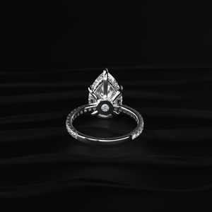 Anillo de Moissanita Corte Pera, Plata de Ley 925, Oro 10k 14k 18k, Platino, Amarillo, Rosa, Blanco, 3.19 Quilates, Incoloro, Joyería Hecha a Mano - Product Image 5