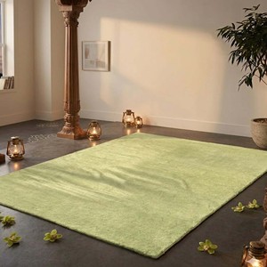 Alfombra de terciopelo verde pastel sólido, alfombra moderna hecha a mano para sala de estar, dormitorio, decoración minimalista contemporánea, alfombra de lujo - Product Image 3