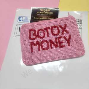 Bolsa de mano rosa hecha a mano con cuentas, monedero con cremallera para dinero y documentos, estuche de moda para cosméticos, bolsa de viaje con correa para la muñeca, regalo para fiestas - Product Image 3