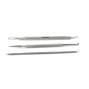 Kit Profesional de Cuchillas de Afeitar para Barbería, Extractores de Comedones, Removedor de Puntos Negros y Acné, Acero Inoxidable, Cuidado Facial de la Piel - Product Image 3
