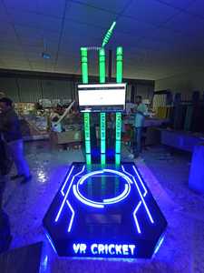 Simulateur de cricket VR commercial : terrain de frappe interactif en réalité virtuelle avec piquets LED - Product Image 2