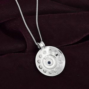 Collier en argent sterling 925 avec pendentif unique en cyanite bleue ronde, nouvelle collection, bijoux de mode, vente en gros, avec chaîne à breloques - Product Image 6