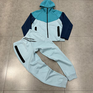 Survêtements 100% coton respirants à séchage rapide, unis, été/hiver, course à pied, grande taille, fermeture éclair, survêtement pour hommes, vente en gros - Product Image 1