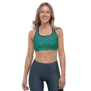 Hot Selling Custom Size Women's High Support Breathable Yoga Sports <b>Bra</b> <b>Removable</b> <b>Pads</b> Spandex/Nylon Material Front Logo Plus - Product Image 1