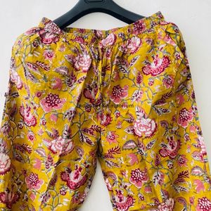 Hand Block Printed Cotton <b>Pyjama</b> Set Women | Soft Sleepwear Loungewear Premium Handmade Quick Dry V-neck Button Fly High Rise - Product Image 5
