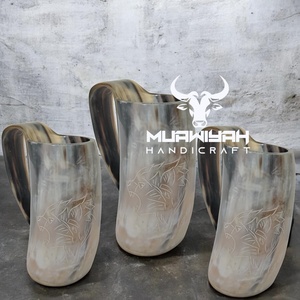 Mug en corne de bœuf de qualité supérieure, poli, écologique, sculpté à la main, nouveau design, cadeau d'affaires, personnalisé, bière, café, MUAWIYAH HANDICRAFT - Product Image 4
