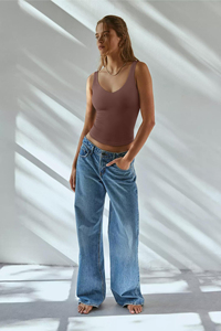 Camiseta sin mangas de verano para mujer, con tirantes, acanalada, a la moda, con doble forro, cuello en V, informal, básica, moderna, para hacer ejercicio, salir de fiesta - Product Image 5