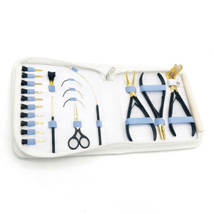 Juego de alicates para extensiones de cabello para peluqueros, para aplicación de microanillos con queratina y cuidado profesional de extensiones de cabello - Product Image 1