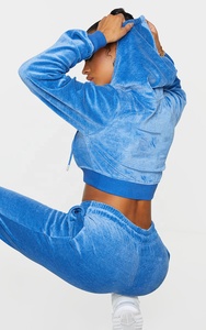Custom Winter High Quality Blank Plain 3m Reflective Velvet Jacket Tracksuits Two Piece <b>Jogging</b> <b>Suit</b> Clothing Manufacturer - Product Image 2