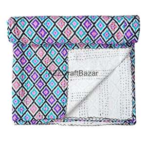 Colcha Kantha Vintage Hecha a Mano - Colcha Kantha Guadari India al por Mayor - Colchas Kantha 100% Algodón - Product Image 1