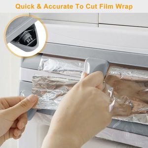 Magnetic Plastic Wrap Dispenser with Cutter Refillable Aluminum Tin <b>Foil</b> <b>Kitchen</b> Storage Organizer - Product Image 5