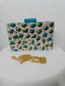 Elegante Bolso de Mano de Resina Hecho a Mano, Diseño de Colores Mixtos, Personalizado para Fiesta de Acción de Gracias, Bolso de Noche Brillante con Nombre Personalizado - Product Image 5