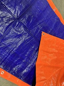 Bâche en PE robuste bleue et orange, imperméable, résistante aux UV, coupe-vent, écologique, pour usage agricole extérieur, taille personnalisée - Product Image 6