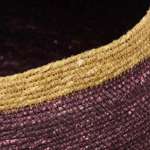 Woven <b>Large</b> Braided Seagrass <b>Storage</b> <b>Basket</b> Round Purple Tone Handmade Sustainable Decorative <b>Basket</b> Wholesale Bulk Supplier - Product Image 5